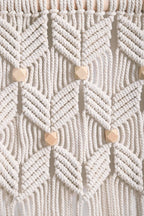 Macrame Wall Shelf Hanging Rope Plant Shelf with Wood Slab, 15.74x27.56 inches, Rustic Farmhouse Boho Decor for Living Room Bedroom