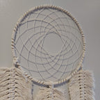Macrame Dream Catcher Large Cotton Feathers Gold Ring Bohemian Decor 27 inch