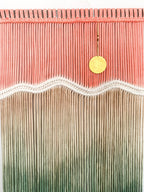 Sunset Macrame Wall Hanging, Moon Fiber Art Tapestry, Boho Dip Dye Constellation Wall Decor