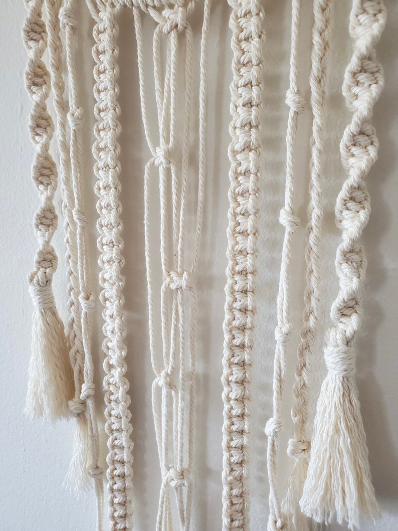 Macrame Dream Catcher Wall Hanging 8" Gold Ring with Tassels Bohemian Decor