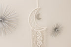 Macrame Dreamcatcher Wall Hanging Crescent Moon Cotton Wood 7.8x38 Inches