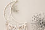 Macrame Dreamcatcher Wall Hanging Crescent Moon Cotton Wood 7.8x38 Inches