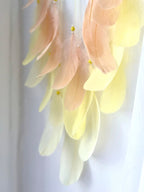 Large Lemon & Cream Feather Dream Catcher Wall Hanging, 8 Inch Diameter