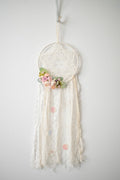 Bohemian Macrame Dreamcatcher with 6-Pointed Star, Lace Tassels, Seasonal Floral Accents