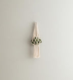 Macrame Hanging Fruit Basket Boho Wall Decor, Cotton Rope Storage, 70 cm, Natural