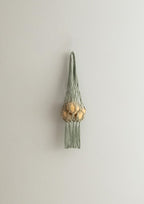 Macrame Hanging Fruit Basket Boho Wall Decor, Cotton Rope Storage, 70 cm, Natural