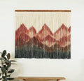Macrame Wall Hanging Ombre Yarn Textile Art 60x47 Inches Green Brown