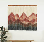 Macrame Wall Hanging Ombre Yarn Textile Art 60x47 Inches Green Brown