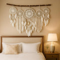 Macrame Moon Dreamcatcher Wall Hanging, Boho Handmade Home Decor, 100 cm, 8 Colors