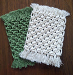 Macrame Coaster Heart and Rectangle, 33 Colors, Boho Home Decor, Coffee Mug Rug