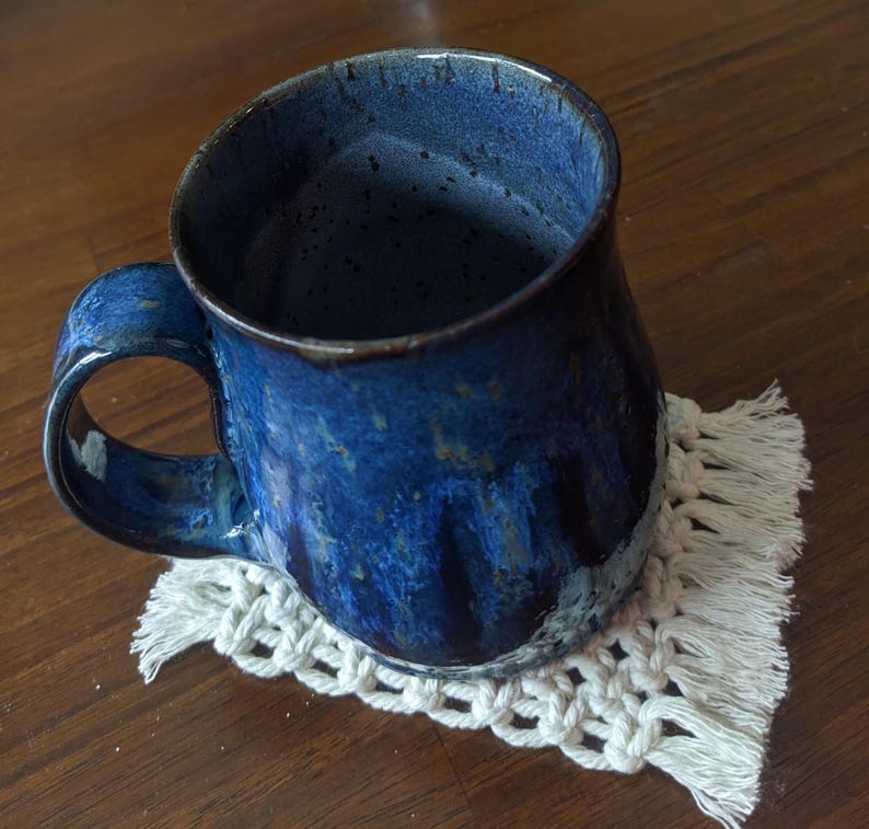 Macrame Coaster Heart and Rectangle, 33 Colors, Boho Home Decor, Coffee Mug Rug