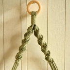 Macrame Floating Shelf Wall Hanging with Pine Wood Shelf, Boho Leaf Decor for Bedroom, Natural Cotton Rope