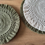 Round Macrame Placemat Boho Cotton Table Decor 11-14 Inch