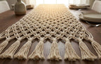 Macrame Table Runner Boho Cotton Woven Dining Accent 36"-120"