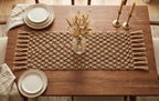 Macrame Table Runner Boho Cotton Woven Dining Accent 36"-120"