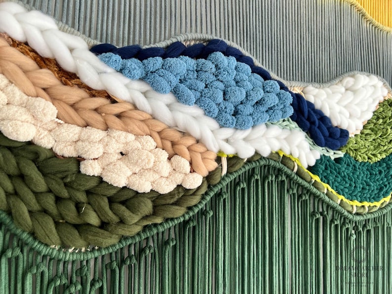 Large Macrame Wall Hanging, Handmade Cotton Tapestry, Modern Farmhouse Wall Decor, Sizes S-M-L