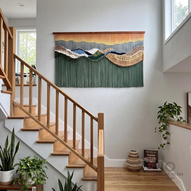 Large Macrame Wall Hanging, Handmade Cotton Tapestry, Modern Farmhouse Wall Decor, Sizes S-M-L
