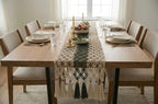 Cotton Macrame Table Runner Two Tone Handmade Boho Farmhouse Decor