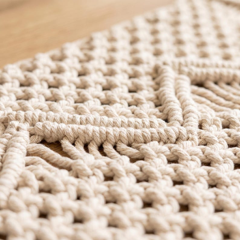 Macrame Placemats Set of 4 Cotton Woven Table Mats 30x50cm Boho Kitchen Dining Table Decor