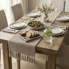 Boho Macrame Table Runner with Tassels, 18-108 inch, Dining & Coffee Table Decor