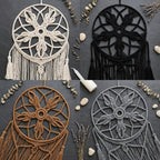 Large Round Macrame Dreamcatcher Boho Tassel Woven Wall Hanging, 30 cm Iron Ring, Cotton Cord, 4 Colors