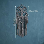 Large Round Macrame Dreamcatcher Boho Tassel Woven Wall Hanging, 30 cm Iron Ring, Cotton Cord, 4 Colors