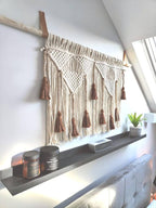 Macrame Headboard Wall Art Large Hanging Boho Tapestry Off White