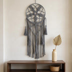 Large Round Macrame Dreamcatcher Boho Tassel Woven Wall Hanging, 30 cm Iron Ring, Cotton Cord, 4 Colors
