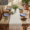 Macrame Table Runner Boho Farmhouse Decor with Tassels 30cm Wide Multiple Lengths