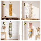 Cotton Rope Macrame Hat Organizer, Wall or Door Hanging Hat Holder, Boho Hat Storage for 5-7 Hats, Natural
