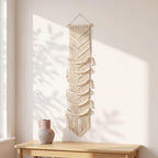 Cotton Rope Macrame Hat Organizer, Wall or Door Hanging Hat Holder, Boho Hat Storage for 5-7 Hats, Natural