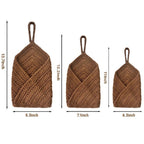 Hanging Crochet Fruit Basket 3-Piece Set Kitchen Wall Storage Organizer with Hooks