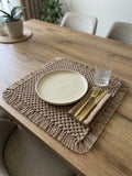 Square Macrame Table Centerpiece, Boho Table Decor, Handmade Cotton Rope Placemat - Multiple Sizes