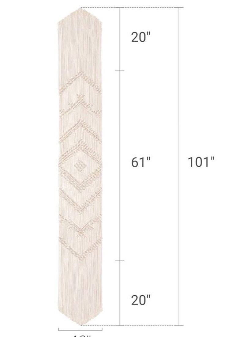 Macramé Table Runner Cotton Boho Farmhouse Centerpiece for Dining Coffee Table Wedding Decor