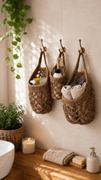 Jute Hanging Fruit Basket Set of 3 Sizes for Kitchen Storage