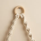 Macrame Shelf Boho Wall Mounted Natural Wood with Tassels