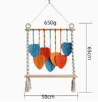Macrame Wall Shelf Woven Hanging Shelf for Plant Display, Boho Home Decor, 2 Styles