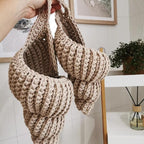Crochet Conch Shell Hanging Storage Pocket Coastal Wall Decor