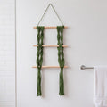 Boho Macrame Woven Wall Hanging Shelf 30x80cm, Wall Organizer for Entryway, Bathroom, Living Room
