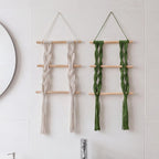 Boho Macrame Woven Wall Hanging Shelf 30x80cm, Wall Organizer for Entryway, Bathroom, Living Room